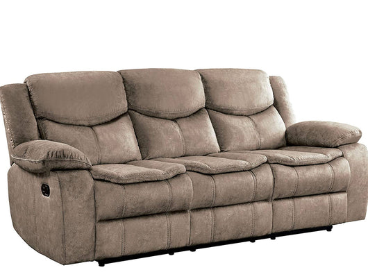 Lexicon Warrenton Faux Suede Manual Double Reclining Sofa, 87.5" W, Brown!  -Brand new out of the box