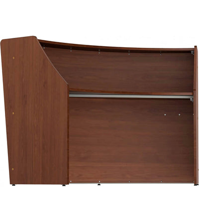 Linea Italia Curved Modern Office Desk Easy to Assembly Single Unit Reception Counter for Lobby, Salon, 70" x 27", Cherry- NEW IN 2 BOXES!!!