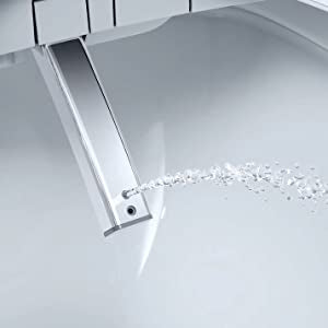 ALPHA BIDET UX Pearl Bidet Toilet Seat in Elongated White | Ultra Low Profile | Endless Warm Water | Arced Stainless Steel Nozzle | LED Nightlight | Dryer | Deodorizer | **New in box**