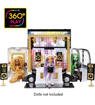 Rainbow High Rainbow Vision World Tour Bus & Stage. 4-in-1 Light-Up Play Deluxe Toy Playset Including DJ Booth and Accessories- NEW IN BOX!!!