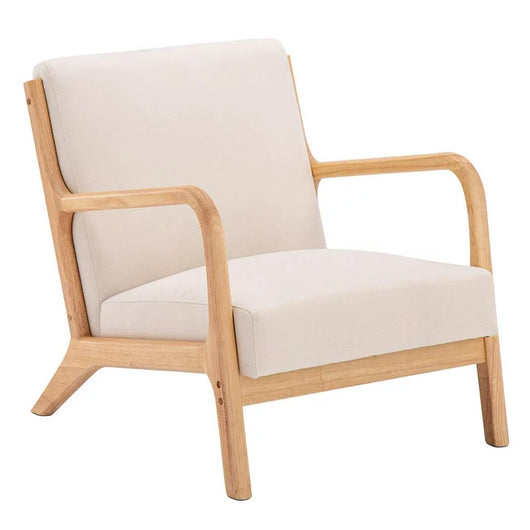 Ktaxon Mid-Century Accent Fabric Chair Fabric Single Sofa Beige!  -Brand new & Assembled
