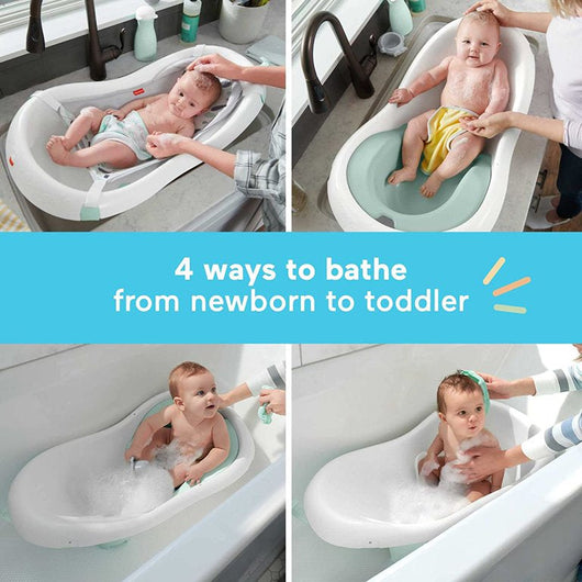 Fisher-Price GPW85-9665 4-in-1 Sling 'n Seat Bath Tub Climbing Leaves (White)- **New in box**