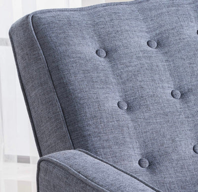 Christopher Knight Home Mervynn Mid-Century Modern Fabric Recliner, Dark Blue!! NEW AND ASSEMBLED!!