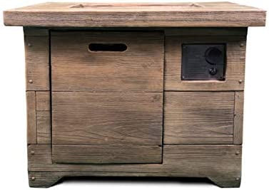Rustic Modern Design This faux wood finished, gas firepit in contemporary white oak finish-Hanie Design Brunswick model - new in the box