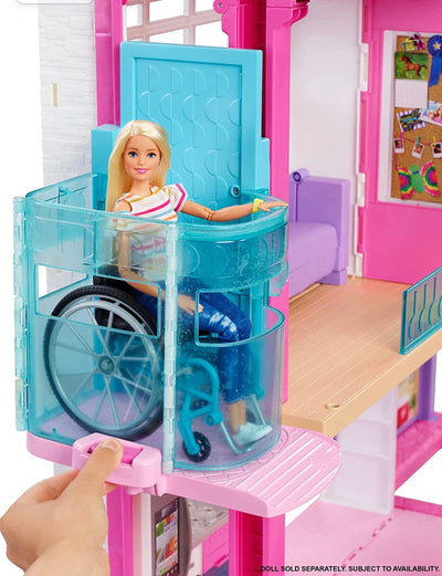Barbie Dreamhouse Dollhouse with Wheelchair Accessible Elevator, Pool, Slide and 70 Accessories Including Furniture and Household Items, Gift for 3 to 7 Year Olds- NEW IN BOX!!!