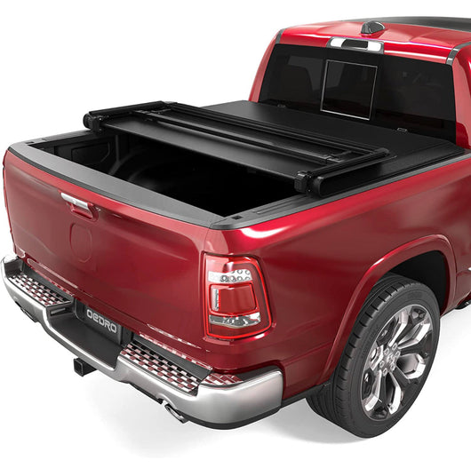 oEdRo Soft Tri-Fold Truck Bed Tonneau Cover Compatible with 2009-2023 Dodge Ram 1500 (Inclu. Classic & New), Fleetside 5.6 Ft Bed w/o Ram Box!! NEW IN BOX!!