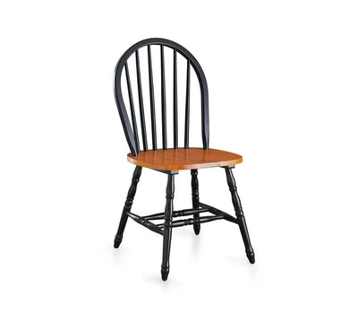 Better Homes and Gardens Autumn Lane Windsor Solid Wood Chairs, Set of 2, Black and Oak- NEW IN BOX!!!