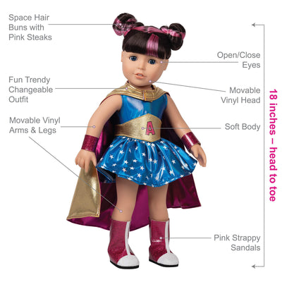 Adora 18-inch Doll, Amazing Girls Super Power Astrid (Amazon Exclusive), Limited Edition - 1500 Worldwide,**New in box**