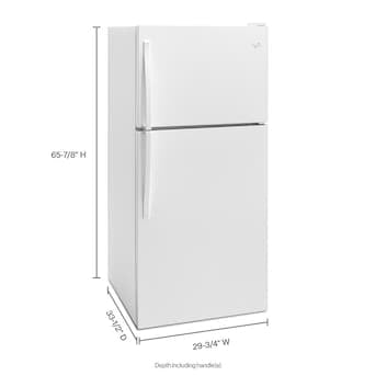 Whirlpool 18.2-cu ft Top-Freezer Refrigerator (White)**New, Light scratches from shipping, shown in photos**