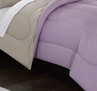 Casa 7-Piece Lavender 100% Polyester Fill Bed in a Bag Comforter Set with Sheets, King- NEW!