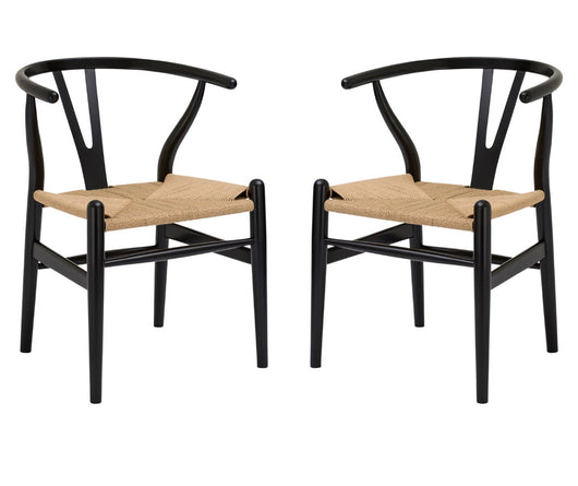 Weave Arm Chair set of 2, black (new out of the box)