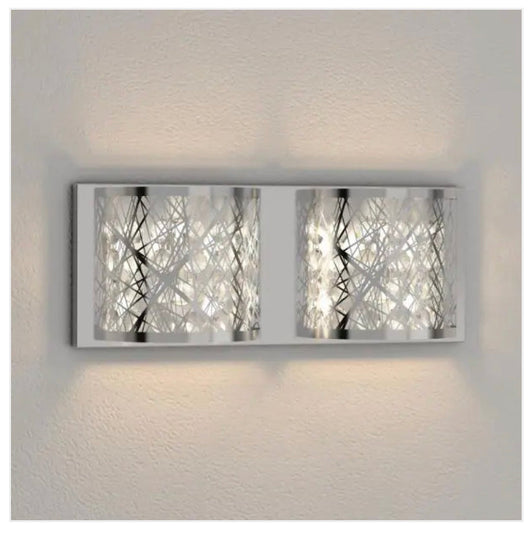Home Decorators Collection Carterton 2-Light Chrome Vanity Light with Crystal Accents**New in Box**