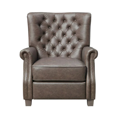 Better Homes & Garden Tufted Push Back Recliner, Brown Faux Leather Upholstery**New and assembled**