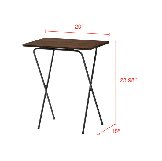 Mainstays 5-Piece Folding Tray Table Set with Stand, Rustic Brown (new in the box)