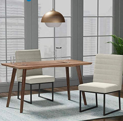 Amazon Brand – Rivet Decatur Modern Upholstered Dining Chair, Set of 2, 21"W, Stucco- NEW