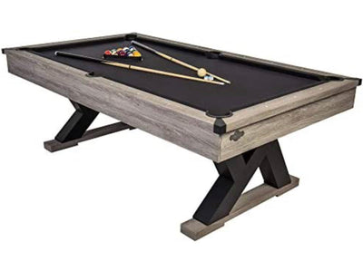 American Legend Kirkwood - 90-inch billiard table with rustic finish, K-shaped legs and black cloth, Brown!  -Brand new in the box (Assembly is required)  -Must bring truck or trailer for pick up!