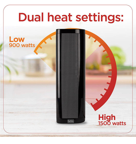 BLACK+DECKER Ceramic Space Heater with Adjustable Thermostat, Tower Heater for Vertical or Horizontal Use, Portable Heater & Tower Fan with 3 Settings, Oscillating Electric Heater- NEW IN BOX!!!