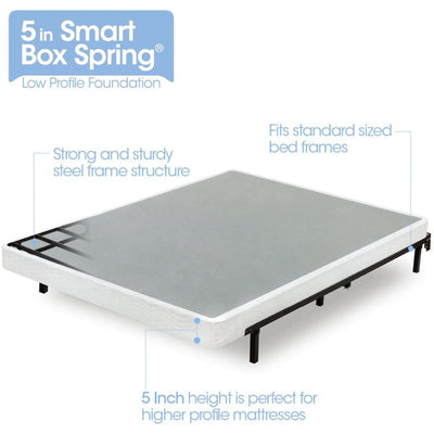 Zinus Armita 5 Inch Smart Box Spring / Mattress Foundation / Built-to-Last Metal Structure / Low Profile / Easy Assembly, Full**New in box**