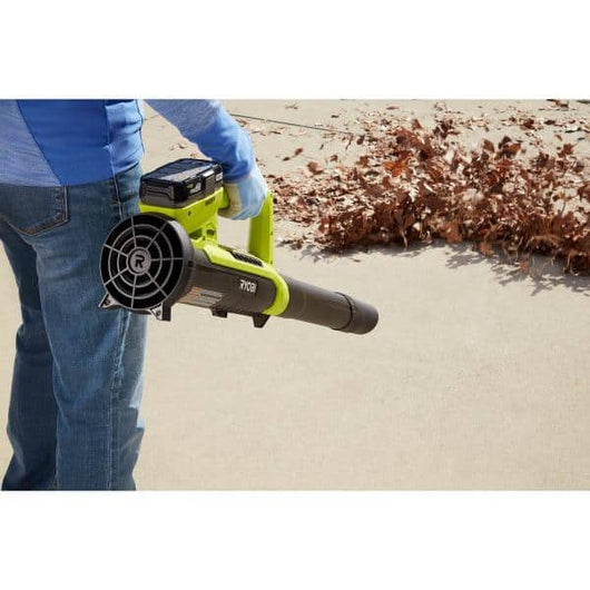 RYOBI ONE+ 18V 100 MPH 325 CFM Cordless Battery Variable Speed Jet Fan Leaf Blower with 4.0 Ah Battery and Charger/ new in box