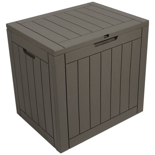 Stout Stuff 31 Gallons Square Plastic Deck Box, Dark Brown**New and assembled**