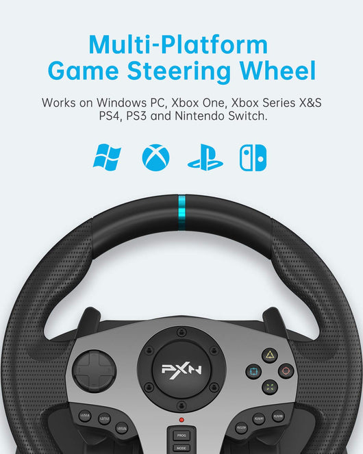 PXN V9 Gaming Racing Wheel with Pedals and Shifter, Steering Wheel for PC, Xbox One, Xbox Series X/S, PS4, PS3 and Nintendo Switch**New in box**