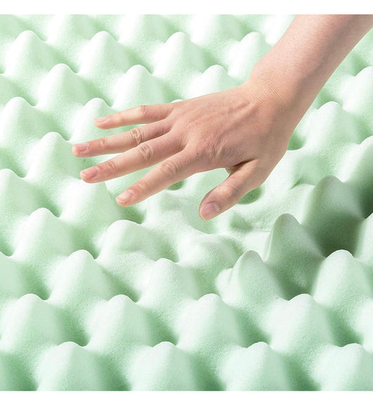 Best Price Mattress 4 Inch Egg Crate Memory Foam Mattress Topper with Calming Green Tea Infusion, CertiPUR-US Certified, Queen**New in box**