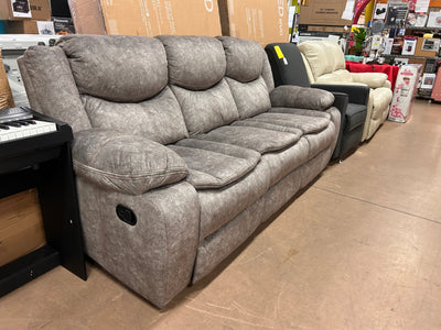 Lexicon Warrenton Faux Suede Manual Double Reclining Sofa, 87.5" W, Brown!  -Brand new out of the box