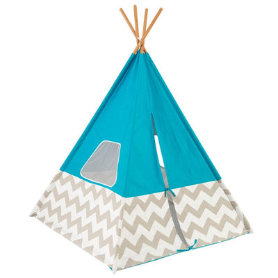 KidKraft Deluxe Bamboo and Canvas Play Teepee Furniture, Turquoise**New in Box**