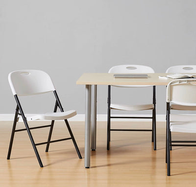 Amazon Basics Folding Plastic Chair, 350-Pound Capacity, White, 6-Pack- NEW IN BOX!!!