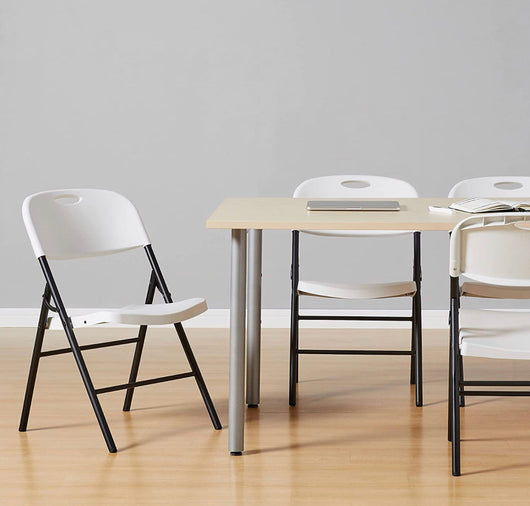 Amazon Basics Folding Plastic Chair, 350-Pound Capacity, White, 6-Pack- NEW IN BOX!!!