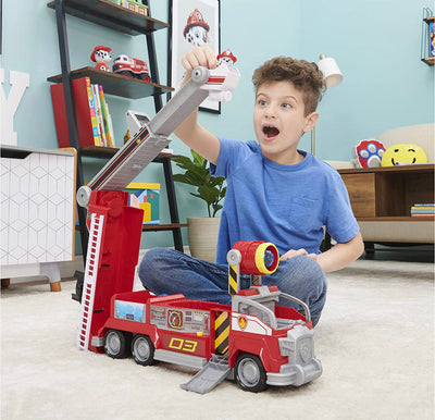 Paw Patrol, Marshall’s Transforming Movie City Fire Truck with Extending Ladder, Lights, Sounds and Action Figure, Kids Toys for Ages 3 and up- NEW !!!