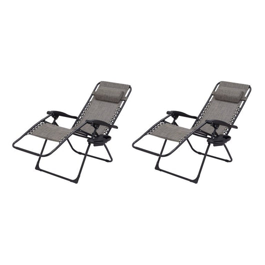 Mainstays Outdoor Zero Gravity Chair Lounger, 2 Pack - Grey**New**
