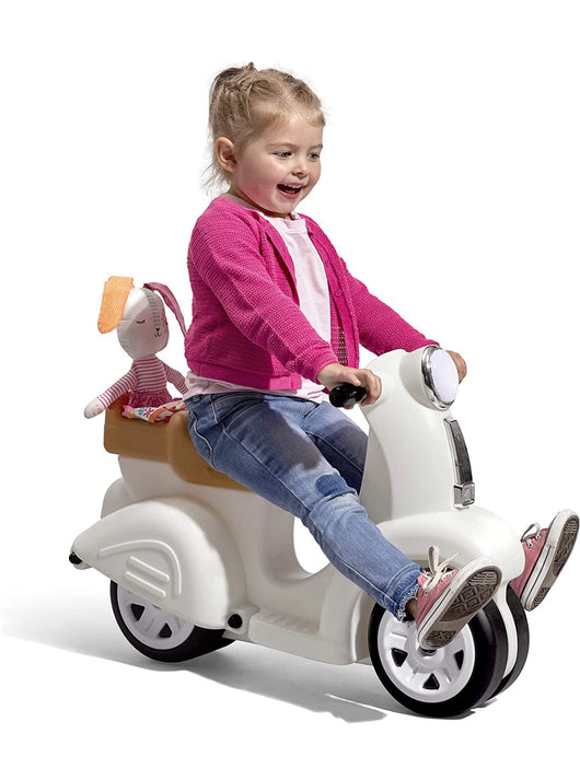 Step2 Ride Along Scooter – Ride On Toy with Vintage-Style Design, Foot-to-Floor Toddler Scooter with Four Wheels for Extra Stability- NEW AND ASSEMBLED!!