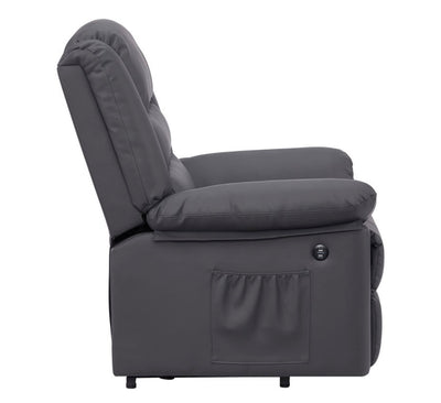 Hillsdale Cedar City Power Lift Faux Leather Recliner with USB, Dusk Gray- NEW AND ASSEMBLED!!!!