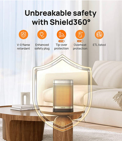 Dreo Space Heaters for Indoor Use, Atom One Portable Heater with 70°Oscillation, 1500W PTC Electric Heater with Thermostat, Fast Safety Heat, Remote, 1-12h Timer, Upgraded Small Heater for Office Home!! NEW IN BOX!!