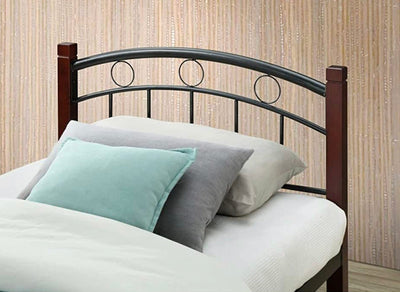 Hodedah Metal Queen, Mahogany Platform, Complete Bed- new in box