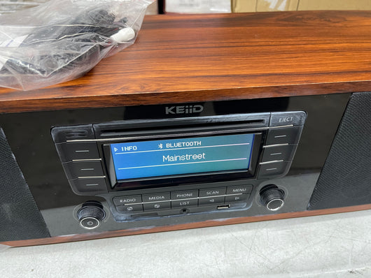 KEiiD Compact CD/MP3 Player Stereo Wooden Desktop Bluetooth Hi-Fi Speaker Portable Boombox Home Audio Component Music Shelf System with FM Radio Digital Tuner Remote Control USB SD AUX,Soundbar- new in the box