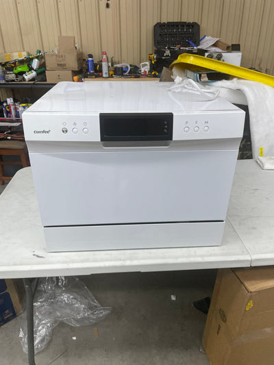 COMFEE’ Countertop Dishwasher, Energy Star Portable Dishwasher, 6 Place Settings, Mini Dishwasher with 8 Washing Programs, Speed, Baby-Care, ECO& Glass, Dish Washer for Dorm, RV& Apartment, White**New, slighty used**