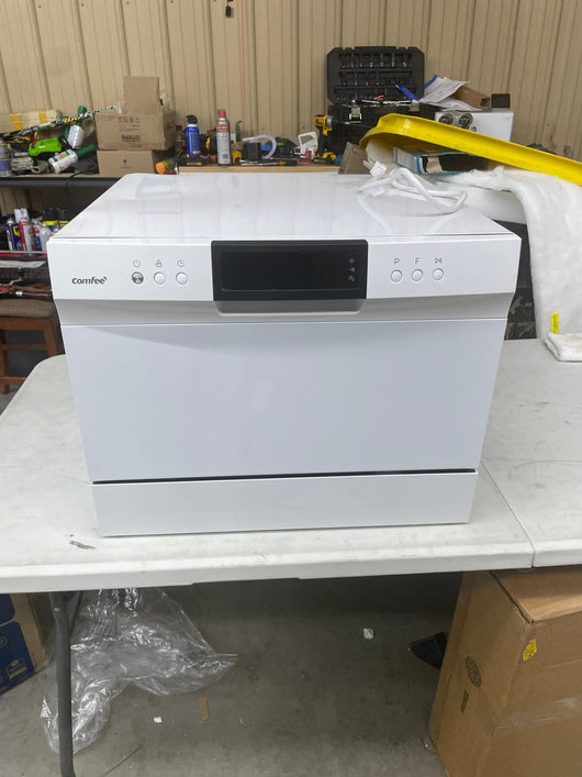 COMFEE’ Countertop Dishwasher, Energy Star Portable Dishwasher, 6 Place Settings, Mini Dishwasher with 8 Washing Programs, Speed, Baby-Care, ECO& Glass, Dish Washer for Dorm, RV& Apartment, White**New, slighty used**