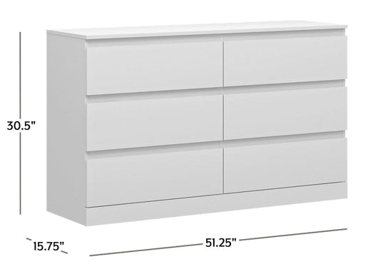 Hillsdale Brindle 6-Drawer Horizontal Dresser, White Finish!! NEW IN BOX!!