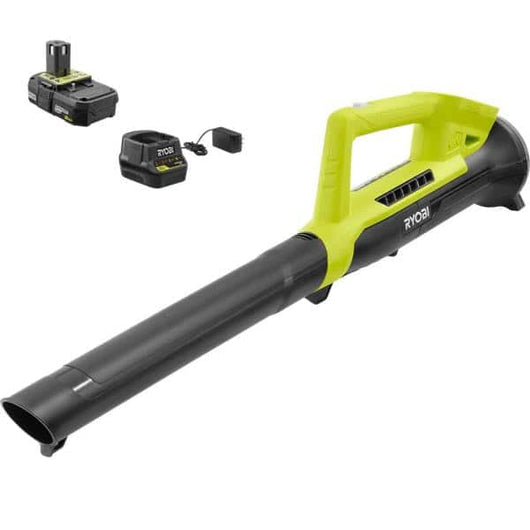 RYOBI ONE+ 18V 100 MPH 325 CFM Cordless Battery Variable Speed Jet Fan Leaf Blower with 4.0 Ah Battery and Charger/ new in box