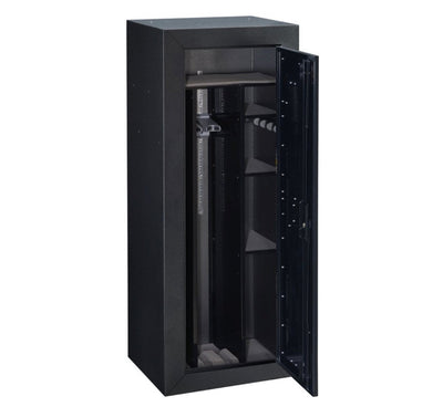 Stack-On 16- Slot Safes Convertible Security Cabinet, Gray and Black- NEW OUT OF THE BOX (dents from shipping, photos shown)