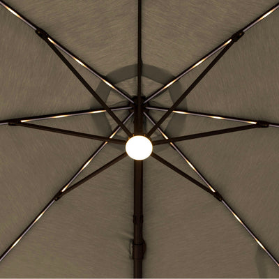 Seasons Sentry 11' LED Solar Round Cantilever Umbrella,Brown!! NEW IN BOX!!
