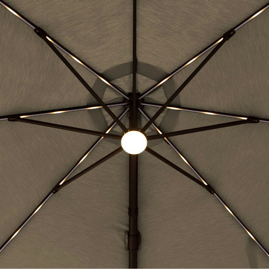 Seasons Sentry 11' LED Solar Round Cantilever Umbrella,Brown!! NEW IN BOX!!