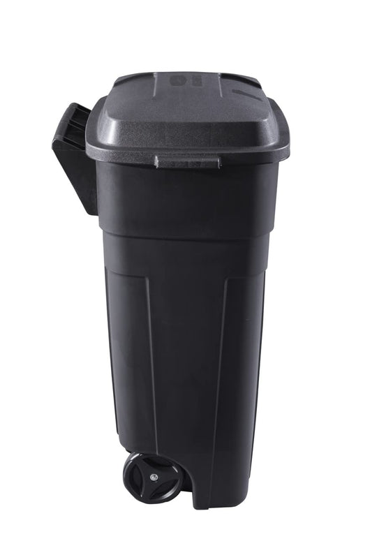 Rubbermaid Roughneck Heavy-Duty Wheeled Trash Can with Lid, 34-Gallon, Black, for Outdoor Use**New**