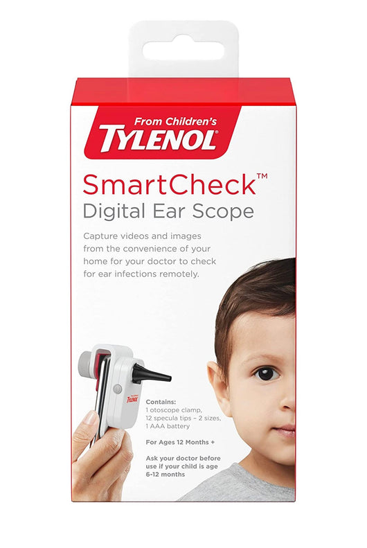 SmartCheck Digital Ear Scope from Children's Tylenol, Otoscope with Light for iPhone, Share Recordings of Your Child’s Eardrum with Your Doctor from Home, 1 Otoscope Clamp, 12 Specula Tips- NEW IN BOX!!!!