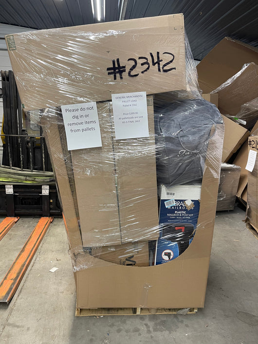 Jumbo huge liquidation pallet- over 7 ft tall ! Pallet number 2342
