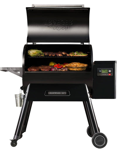 Traeger Grills Ironwood 885 Wood Pellet Grill and Smoker with WIFI Smart Home Technology, Black- NEW IN BOX!!! (Minor dent from shipping, otherwise perfect!)