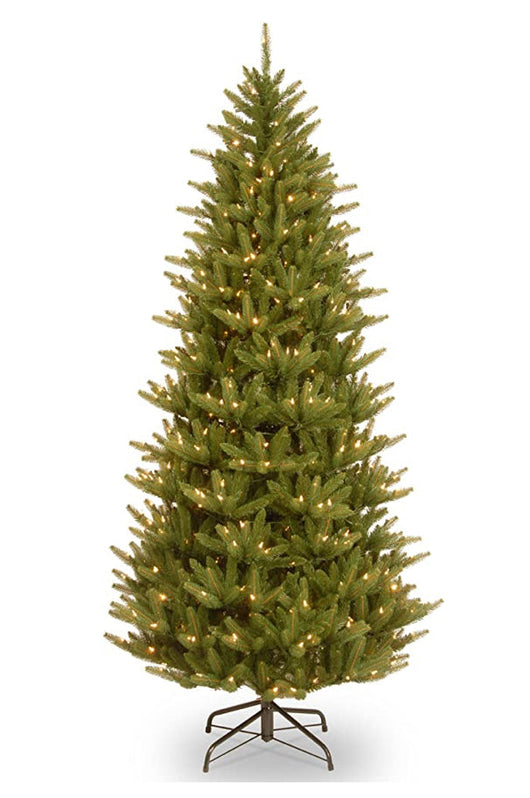 National Tree Company 'Feel Real' Pre-lit Artificial Christmas Tree | Includes Pre-strung White Lights and Stand | Frasier Slim - 7.5 ft- NEW IN BOX!!!!