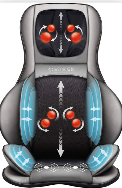 Comfier Shiatsu Neck & Back Massager – 2D/3D Kneading Full Back Massager with Heat & Adjustable Compression, Massage Chair Pad for Shoulder Neck and Back Full Body**New in Box**